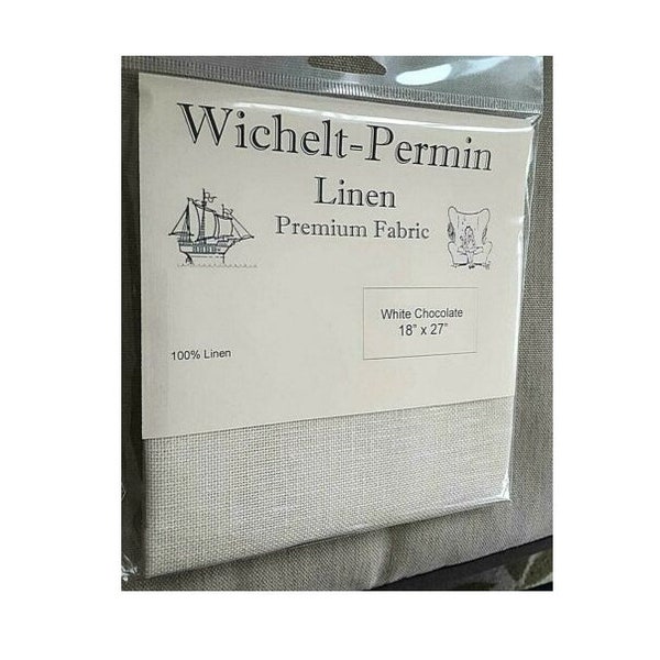 Wichelt Import Premium Cross Stitch Linen WHITE CHOCOLATE Tan 32 Count 18" x 27" 100% Linen