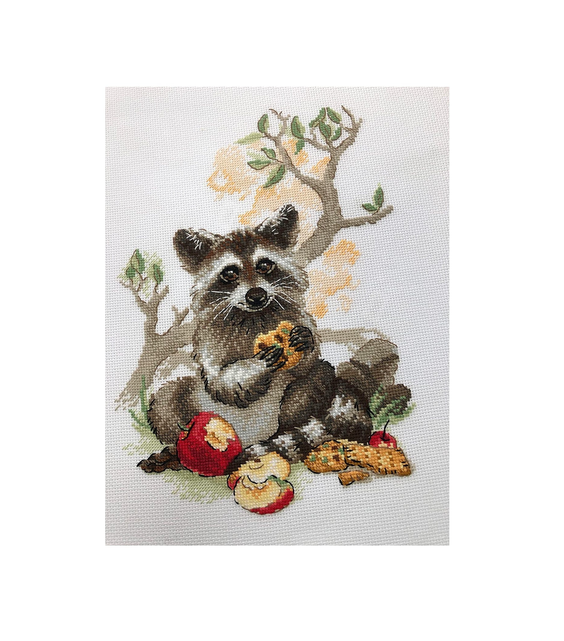 Design Works 8 Raccoon Round Counted Cross Stitch Kit