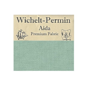 Wichelt-Permin Premium Cross Stitch Aida 16 count SEA LILY Green 18&quot; x 25&quot;