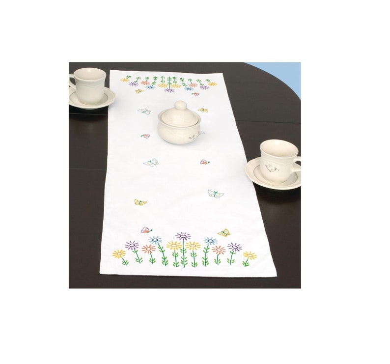 JACK Dempsey Stamped for Embroidery Dresser Scarf Table Runner Etsy