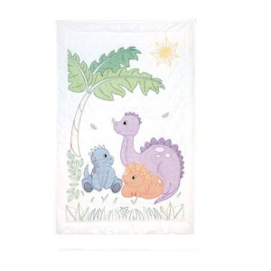 JACK DEMPSEY Needleart Baby Krippe Quilt Top Stickerei und Kreuzstich DINOSAURIER