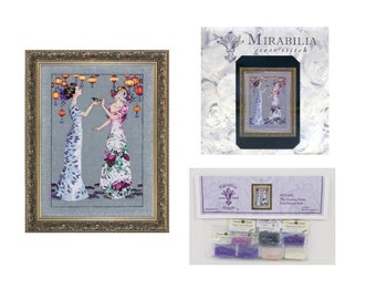 MIRABILIA Cross Stitch PATTERN & EMBELLISHMENT Pack The Garden Party MD140