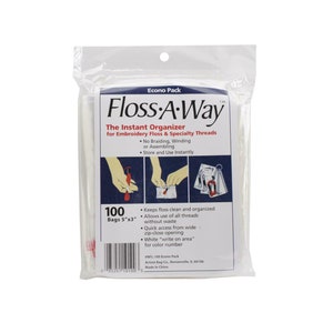 FLOSS ORGANIZER BAGS Cross Stitch Embroidery 100pc Needlework Thread Floss A Way
