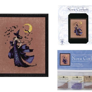 Nora Corbett MIRABILIA Cross Stitch PATTERN & EMBELLISHMENT Pack Raven NC222