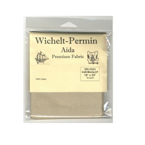 Wichelt Import Premium Punto de Cruz Aida 16 hilos CAFE MOCHA Bronceado Marrón Beige 18" x 25"