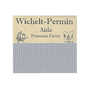 Wichelt-Permin Premium Cross Stitch Aida 16 count OCEAN KISS Blue Gray 18" x 25"