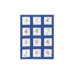 Jack Dempsey Nursery Quilt Blocks 12-teilige gestempelte Kreuzstich-Stickerei KLEINE JUNGS 9 &quot;x 9&quot;