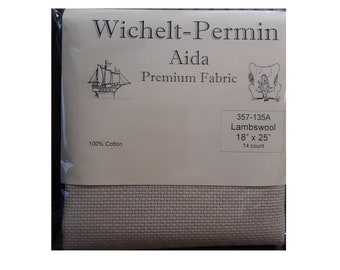 Wichelt Import Premium Cross Stitch Aida 14 count LAMBSWOOL 18" x 25"