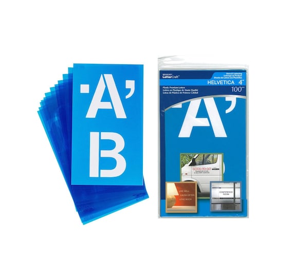 4 inch PLASTIC LETTER STENCILS Premium Quality Reusable HELVETICA