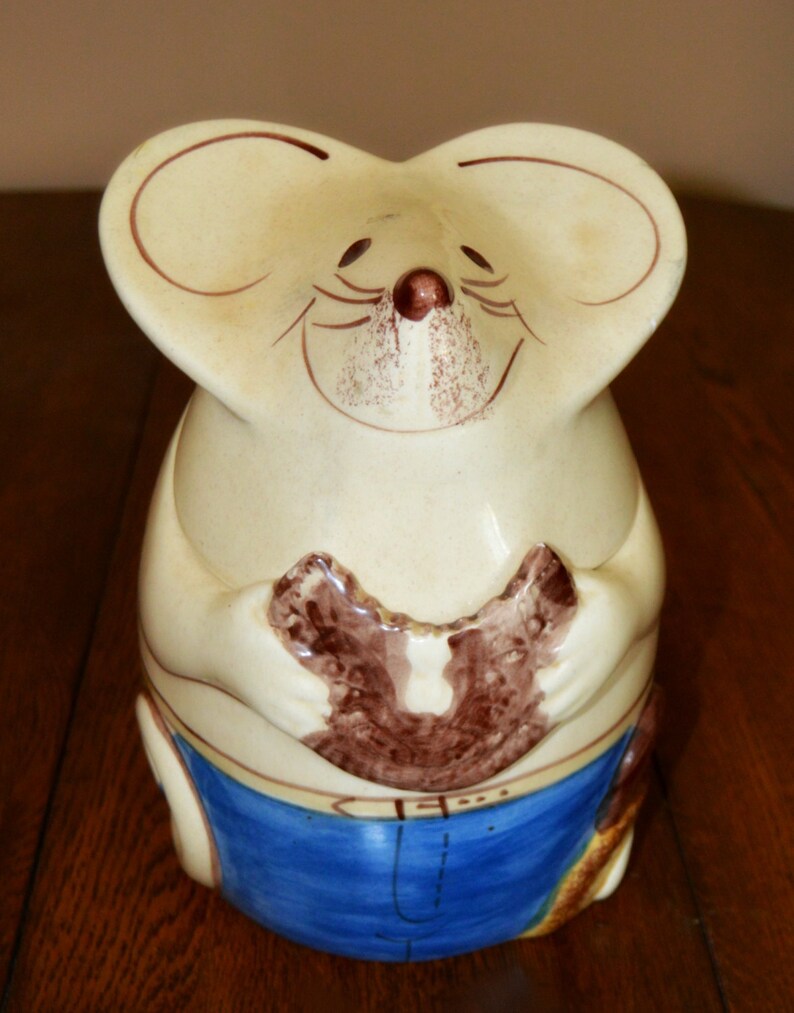 Awesome Vintage Mouse Cookie Jar Handpainted Ceramics Cookie Etsy
