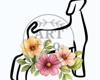 Floral Show Goat | Show Stock | Goats | Digital File | PNG