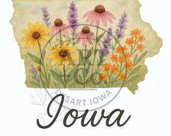 Iowa | State Of Iowa | Wildflowers | Digital File | PNG