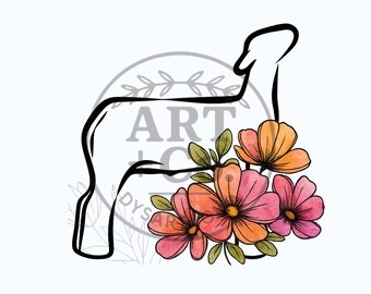 Floral Show Lamb | Show Stock | Sheep | Digital File | PNG