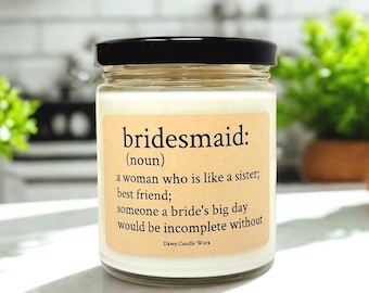 Bridesmaid Proposal Gift Candle, Wedding Party Gifts, Bridal Party Gift, Will You Be My Bridesmaid