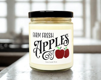 Farm Fresh Apples Candle Kitchen Decor Hand Poured Soy Candle Housewarming Gift