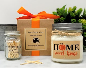 New Home Gift Box - Housewarming Gift - Fall Candle Set - Pumpkin Candle - Autumn Candle - Realtor Gift to Client