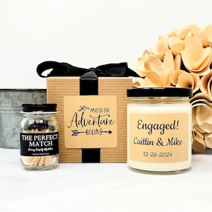 Personalized Engagement Gift for Couple - Wedding Candle - Engagement Candle - Bride Gift Box - Bridal Shower Gift - Custom Gift Set