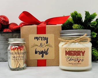 Christmas Candle Set - Christmas Gift Set - Gift for Her - Gift for Teacher - Holiday Candle - Git for Employees - Gift for Coworker