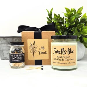 Smells Like World&#39;s Best 4th Grade Teacher, Thank you Gift for Fourth Grade Teacher, Back To School, Teacher Appreciation Candle