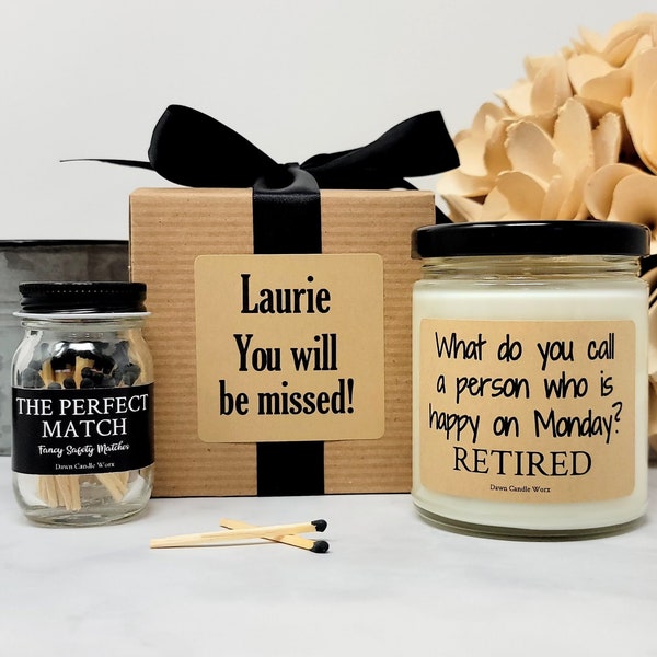 Funny Retirement Gift - 8oz Soy Wax Candle - Going Away Gift - Leaving Present - Retirement Gift Box - Coworker Goodbye Gift - Boss Gift