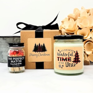 Christmas Candle Set - Christmas Gift Set for Employees - Gift for Neighbors - Gift for Boss - Holiday Candle - Coworker Gift - Teacher Gift