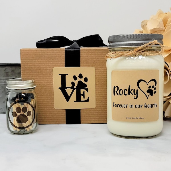 Loss of Pet Gift - Loss of Dog - Loss of Cat Gift - Forever in our Hearts - Personalized Pet Memorial Gift - Sympathy Pet Dog Passing Away