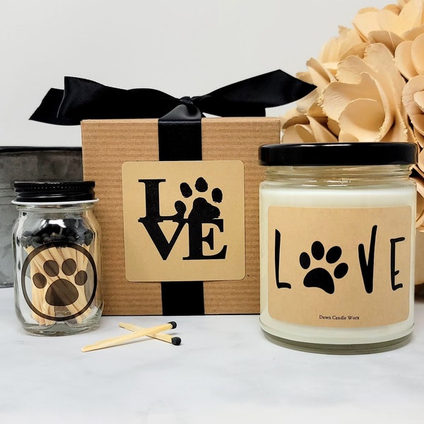 Loss of Pet Gift - Soy Candle - Loss of Dog - Loss of Cat Gift - Pet Memorial Gift - Dog Walker Client Gift - Dog Mom Gift