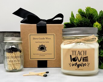 Gift for Teacher - Gift for Educator - Mason Jar Candle - Teacher Appreciation Gift - Teacher Gift - Gift for Daycare Teacher Gift