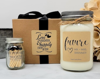 Future Mr and Mrs - Engagement Gift for Couple - Gift for Her - Wedding Candle - Engagement Party Gift - Bridal Shower Gift - Bride to Be