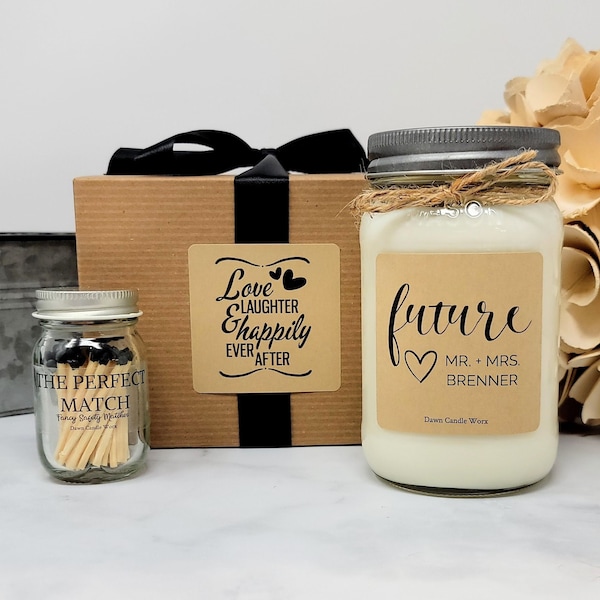 Future Mr and Mrs - Engagement Gift for Couple - Gift for Her - Wedding Candle - Engagement Party Gift - Bridal Shower Gift - Bride to Be