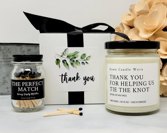 Thank You For Helping Us Tie the Knot Maid of Honor Thank You Gift - Wedding Planner Thank You Bridal Party Gift Thank You Candle