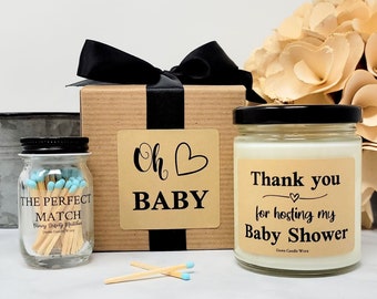 Baby Shower Hostess Gift Box - Hostess Thank You - Hosting Gift - Shower Favors - Keepsake Hostess Gift - Baby Boy Shower Candle