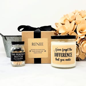 Never Forget The Difference You Make Candle, Staff Appreciation Gift, Administrative Professional, Thank You Gifts, Gift for Boss, Nurse
