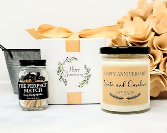 Personalized Anniversary Gift, 16 Year Anniversary Gift, Anniversary Candle, Wedding Anniversary, Anniversary Party Favor, Gift for Wife