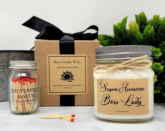 Boss Lady Gift - Birthday Gift - Personalized Gift for Boss - 8oz Soy Candle - Employee Appreciation Gift - Coworker Gift - Bosses Day Gift