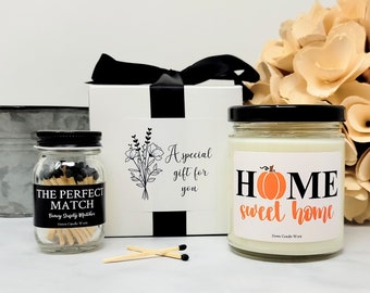 New Home Gift Box - Housewarming Gift - Fall Candle Set - Pumpkin Candle - Autumn Candle - Realtor Gift to Client