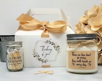 Memorial Candle Gift - Sympathy Gift Box  - Condolence Gift Box - Loss of Mother - Loss of Father - In Memory of - Remembrance Gift Set