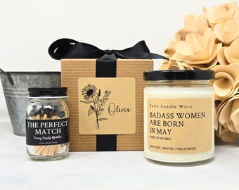 May Birthday Candle Gift, Badass Women Are Born In May, Personalized Birthday Gift for Her, Gift for Friend, Gift for Sister, Funny Candle