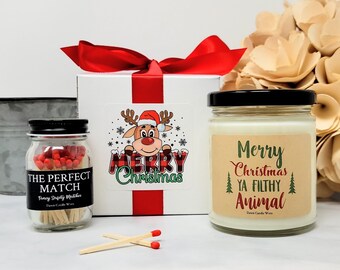 Merry Christmas Ya Filthy Animal - Christmas Gift Best Friend - Secret Santa - Gift for Boss - Holiday Candle - Coworker Gift - Holiday