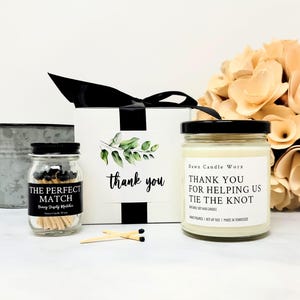 Thank You For Helping Us Tie the Knot Maid of Honor Thank You Gift - Wedding Planner Thank You Bridal Party Candle Gift for Officiant