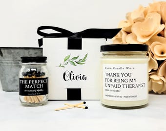 Thank You For Being My Unpaid Therapist, Best Friend Birthday Gift, Funny Gift, Funny Candle, Gift for Coworker, Gift for Boss
