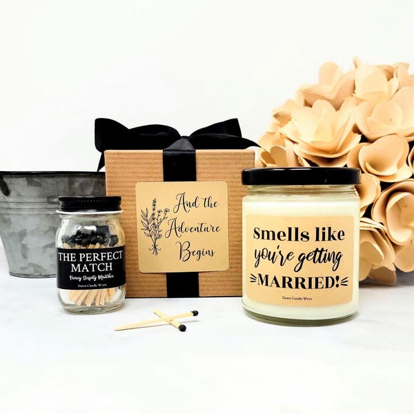 Vela con aroma a boda, regalo de compromiso, regalo de boda único, fiesta de compromiso, despedida de soltera