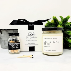 Christmas Tree Scented Soy Candle Holiday Candle Christmas Gift Pine Candle Christmas Home Decor Gift for Neighbors Gift for Coworkers