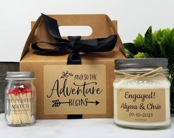 Personalized Engagement Gift for Couple - Wedding Candle - Engagement Candle - Bride Gift Box - Bridal Shower Gift - Custom Gift Set