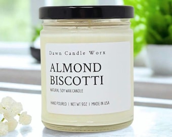 Almond Biscotti Soy Wax Candle - Housewarming Gift - New Home Gift - Realtor Gift - Bakery Candle