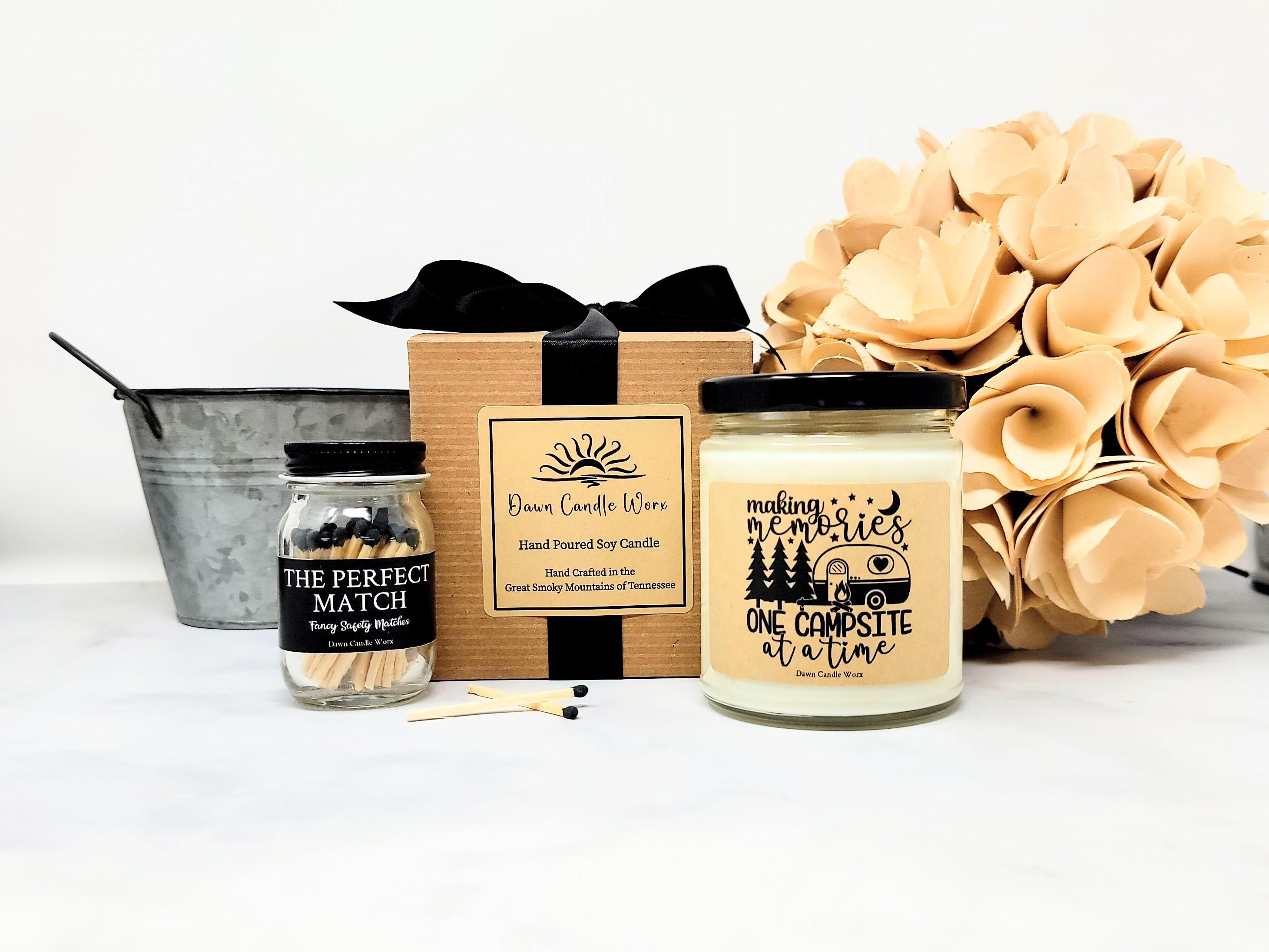 Making Memories One Campsite at a Time Camping Candle Camper Gift RV Lover Decor Camper Decor Happy Camper Soy Candle Travel Trailer Living