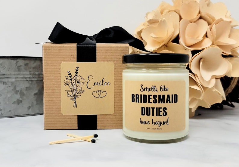 Bridesmaid Gift Idea Bridal Party Gift Wedding Party Gift Personalized Bridesmaid Proposal Gift Bridesmaid Thank You Gift Bridesmaid Candle image 5