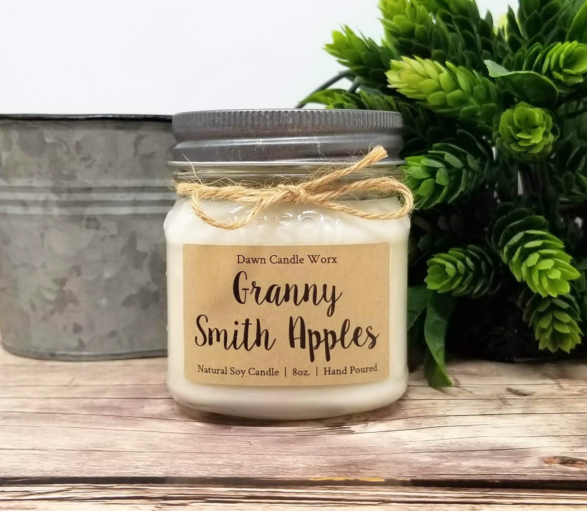 Granny Smith Apples Candle 8oz Soy Candle Handmade Mason Etsy