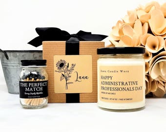 Happy Administrative Professionals Day Gift Candle, Executive Assistant, Appreciation Gift for Administrative Assistant