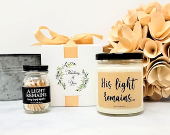 Sympathy Gift for Loss of Father Remembrance Candle Memorial Candle Loss of Brother Condolence In Memory of Loss of Son His Light Remains